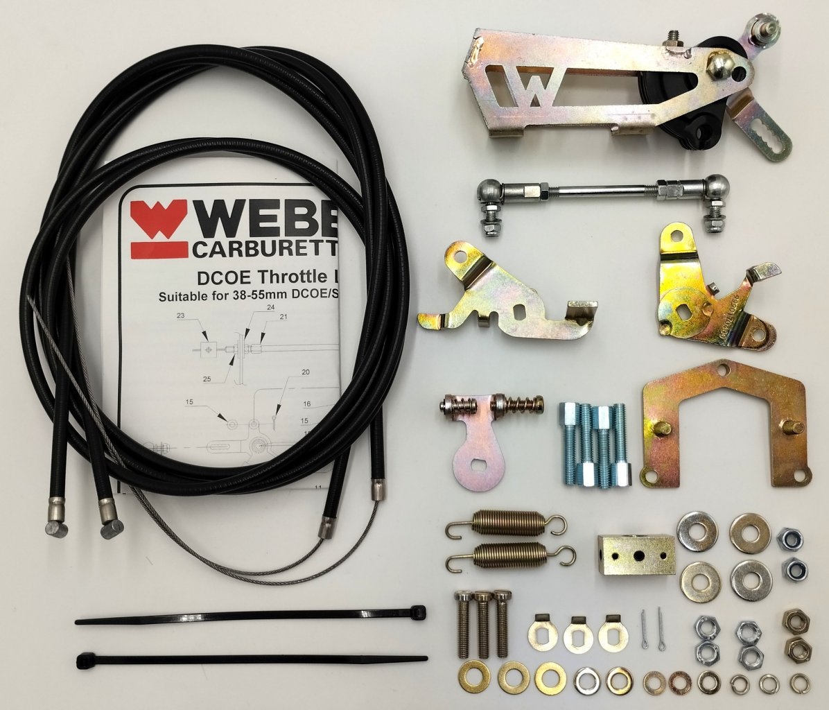  Weber DCOE twin cable linkage set top mount 